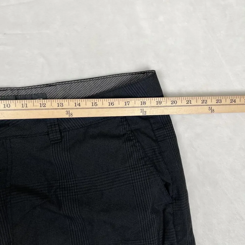 O'Neill Shorts Mens 38 Gray Plaid Chino Flat Front 10 Inseam Casual Pockets Y2K